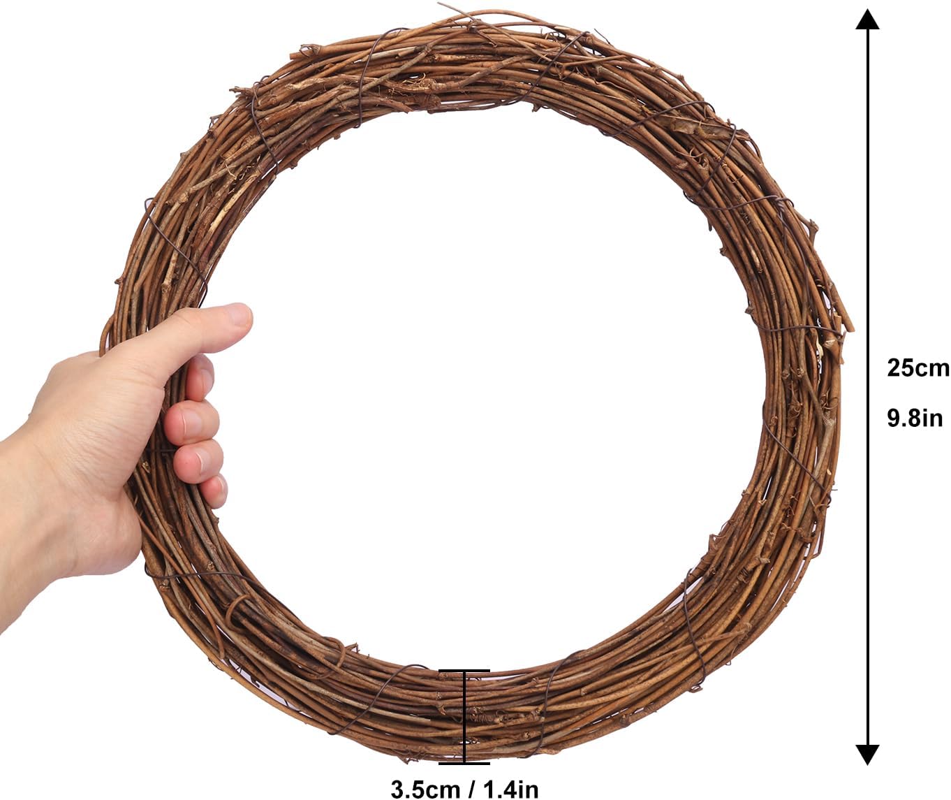 9 Pcs 10 Inch Natural Grapevine Wreath Set for DIY Crafts and Home Decor