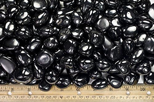 Fantasia Tumbled Black Jet Stones 1 lb - Small 075-125