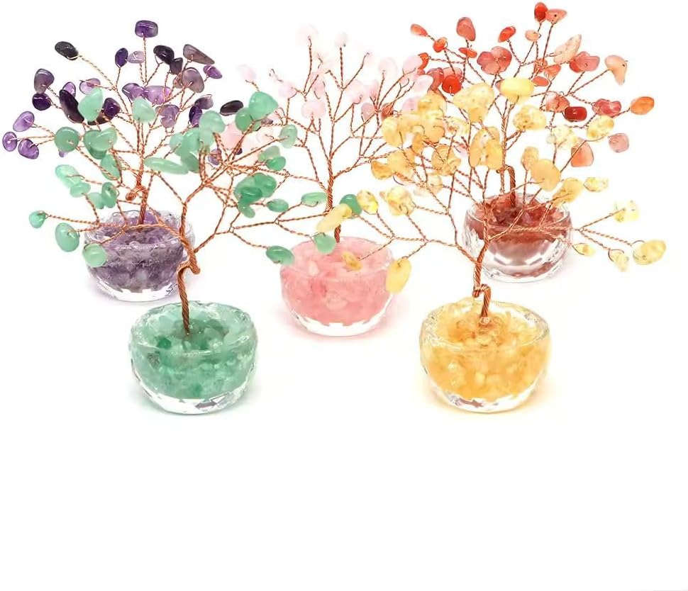 Crystal Money Tree with Citrine and Amethyst Stones