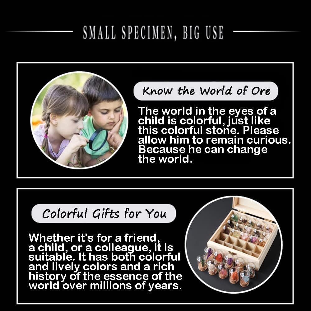 Crystal Mineral Specimen Set 25 Pack Natural Stones for Home Decoration and Healing