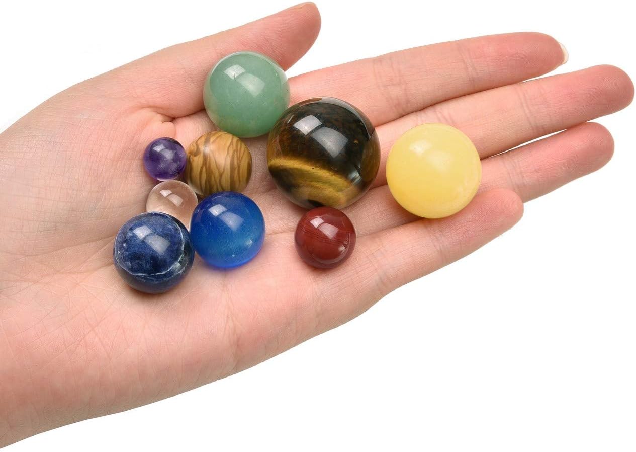 Jovivi 9 Planets Solar System Crystal Ball Decor
