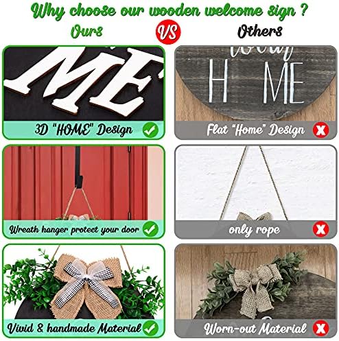 Interchangeable Seasonal Welcome Sign Front Door Decor - Home Porch Display Decorations