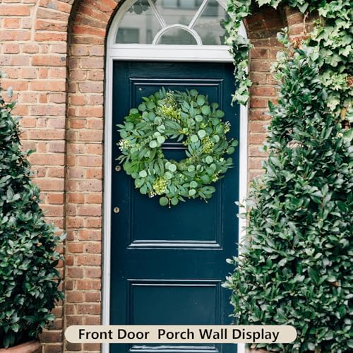 26 Inch Eucalyptus Wreath for Front Door Year Round