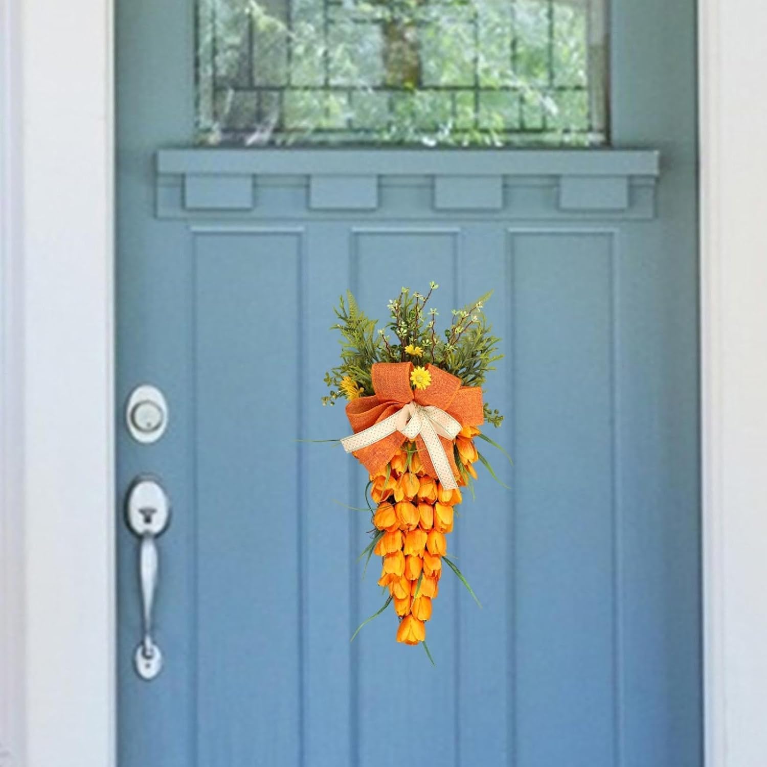 Easter Tulip Swag Wreath Decor for Front Door