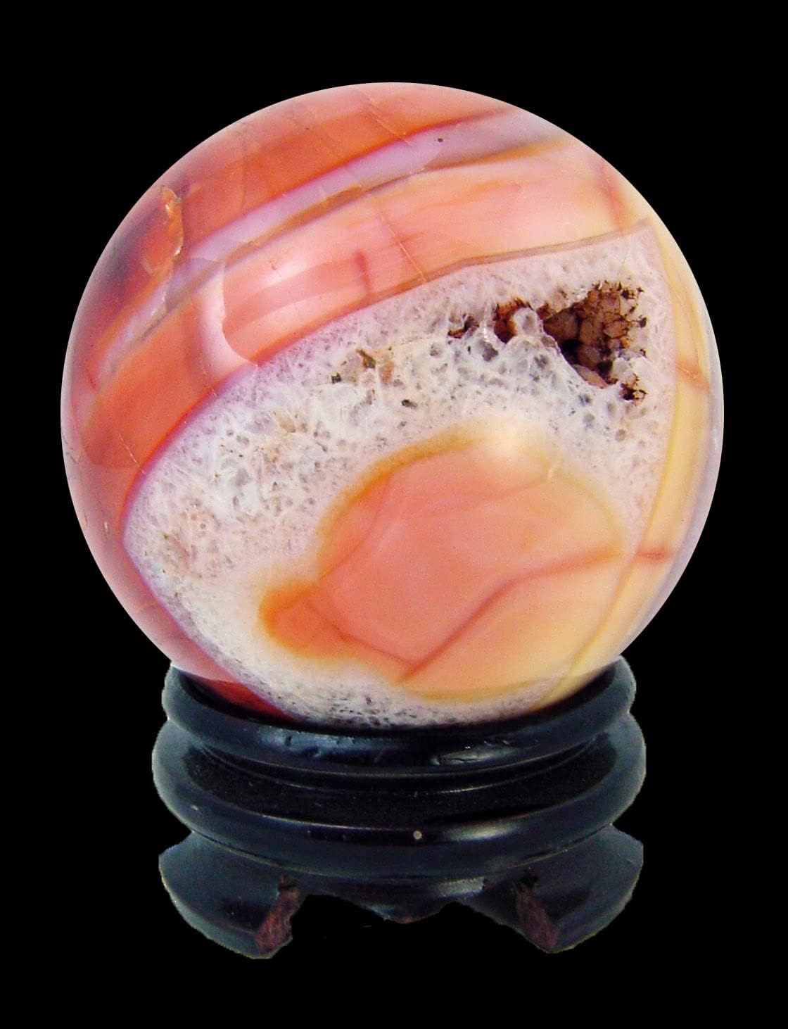 Carnelian Agate Sphere 83mm with Stand