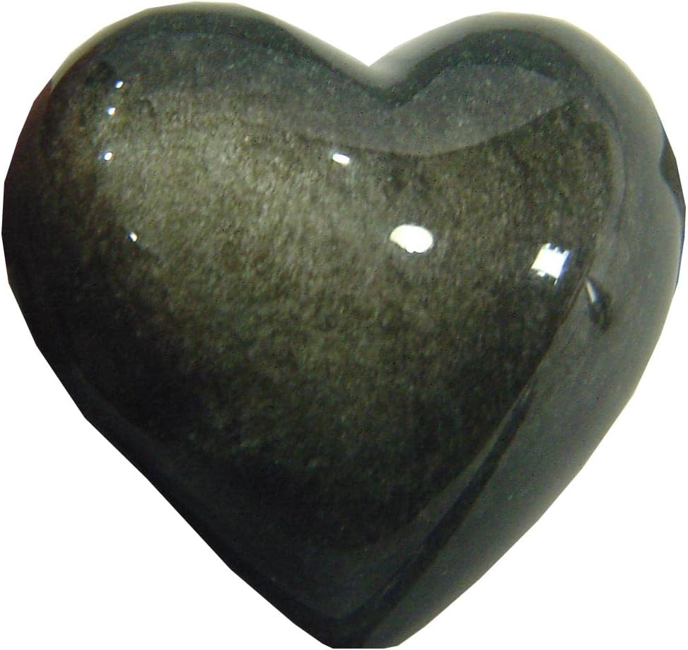 Mexican Gold Sheen Obsidian Puff Heart Stones 28 Piece