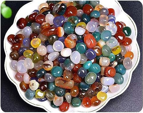 DECORN 1lb Bulk Natural Multicolor Agate Tumbled Stones for Decoration and Healing
