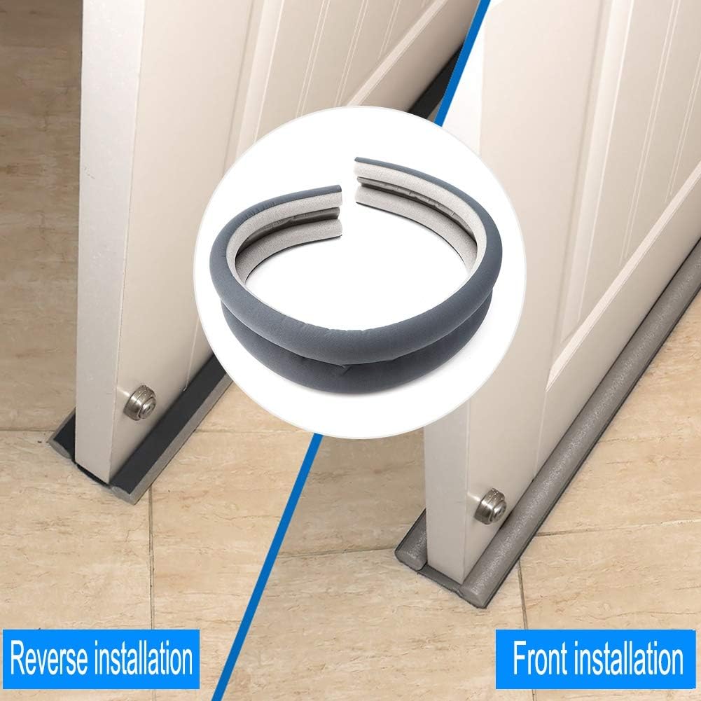 Teuopioe Adjustable Door Draft Stopper Gray