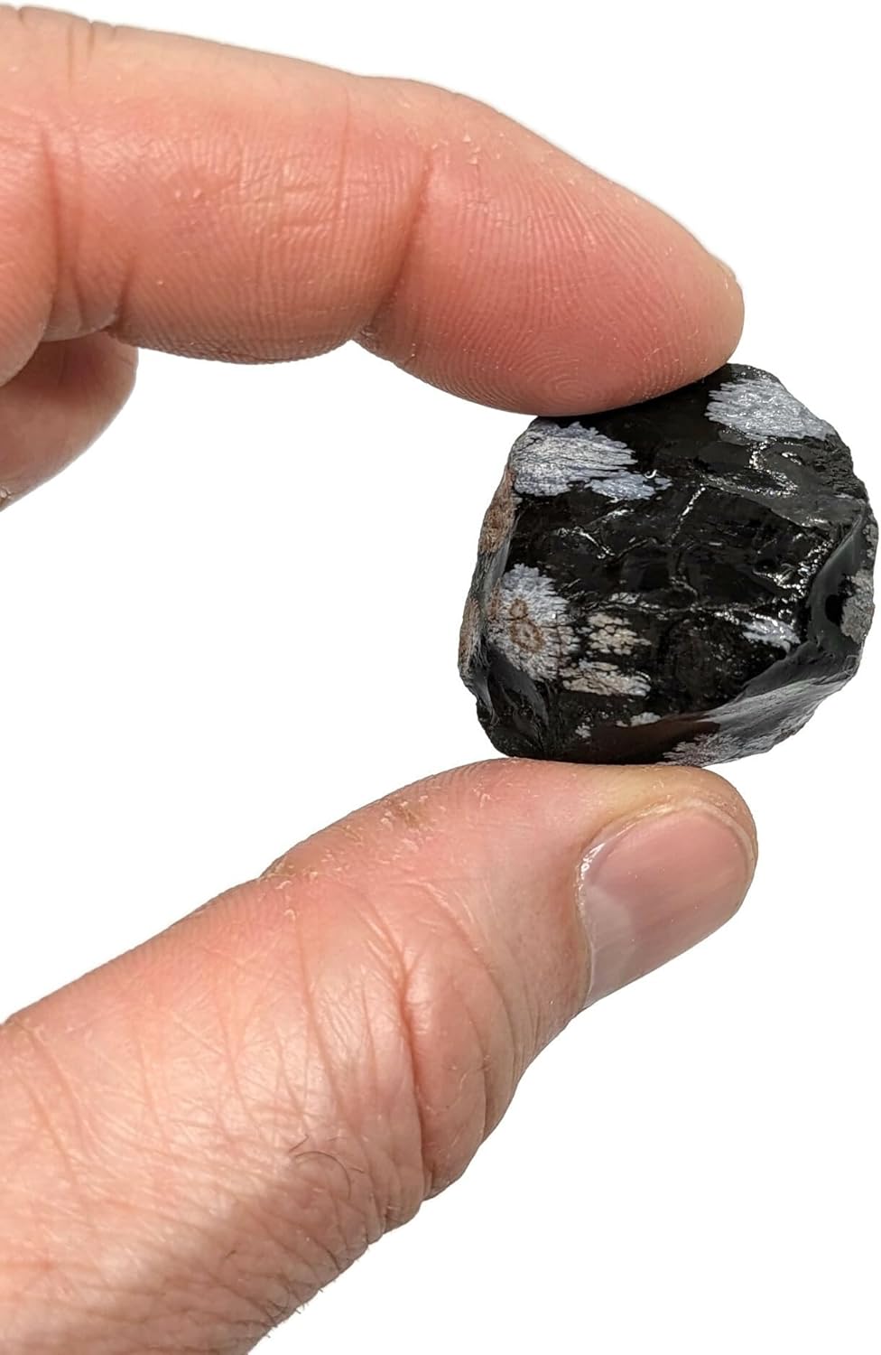 3 Lbs Rough Snowflake Obsidian Stones - 1 to 2 Inch Mixed Sizes