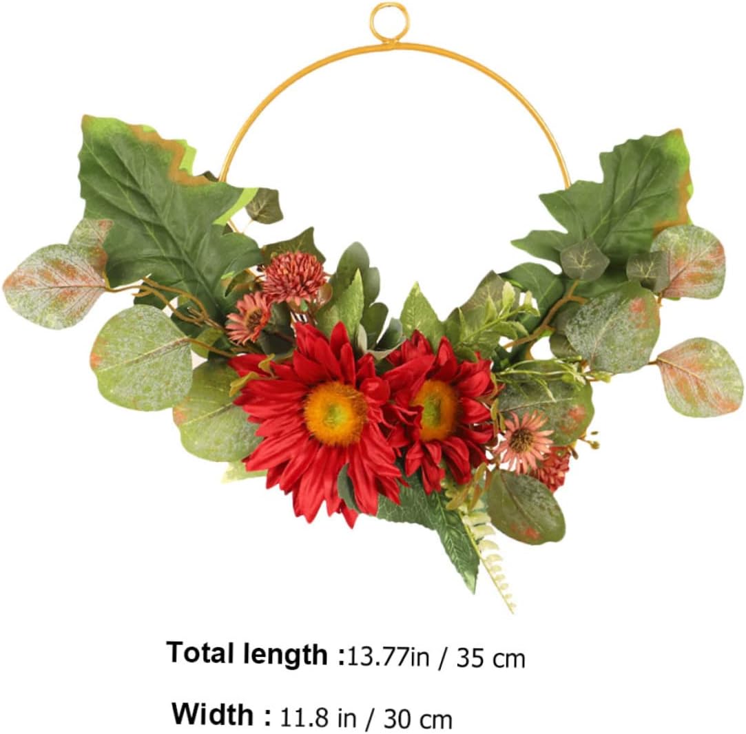 PRETYZOOM Artificial Sunflower Wreath for Thanksgiving Decor