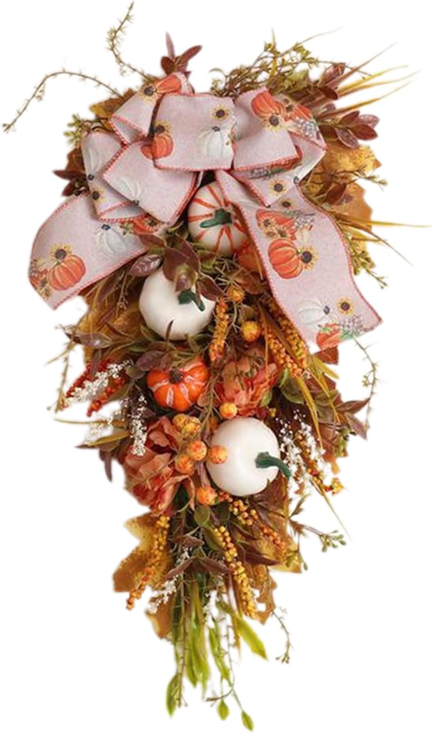Fall Floral Teardrop Swag for Autumn Decor
