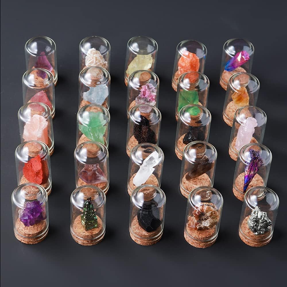 Crystal Mineral Specimen Set 25 Pack Natural Stones for Home Decoration and Healing