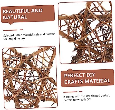 Amosfun 2pcs Star Shaped Wreath Rattan Frame for Holiday Decor