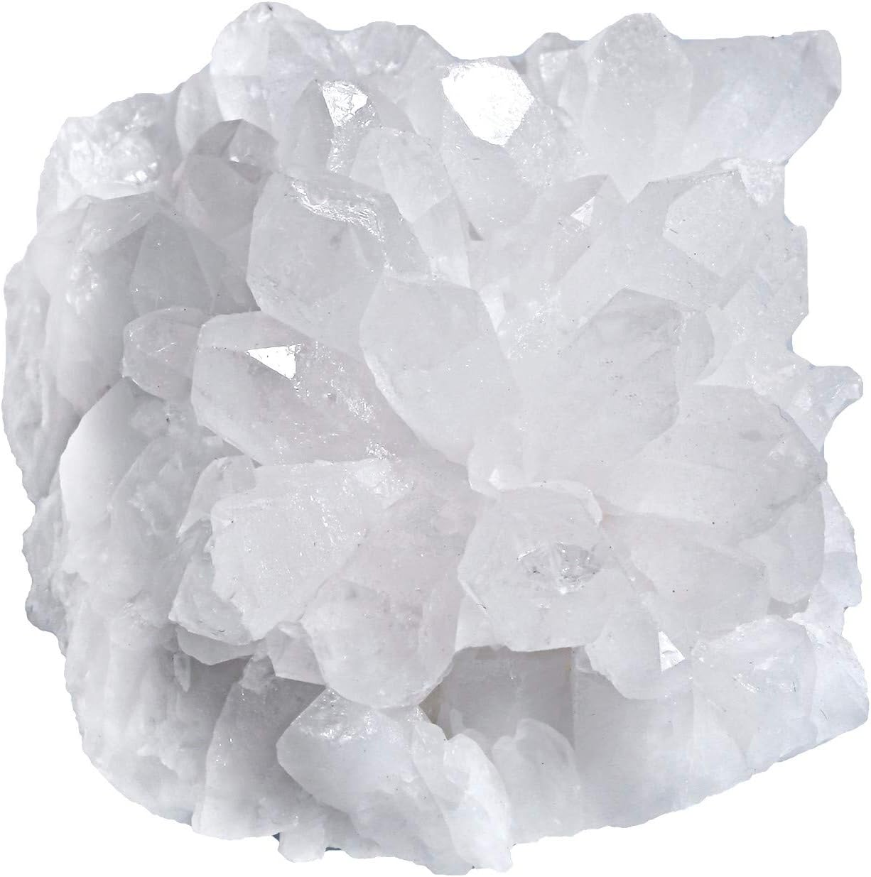 Amogeeli Natural Rock Crystal Geode Cluster Decor