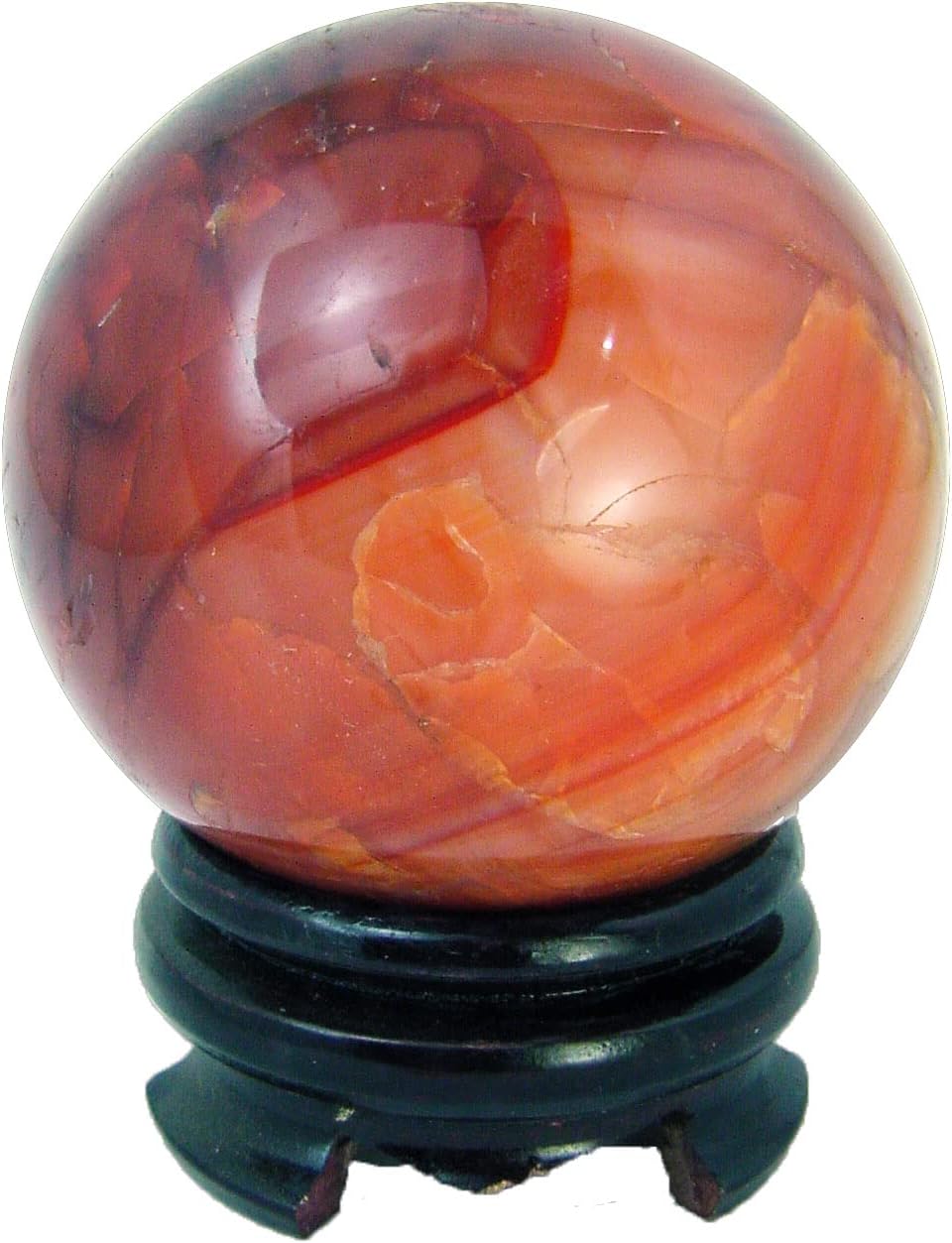 Carnelian Agate Sphere 82mm Healing Stone with Stand