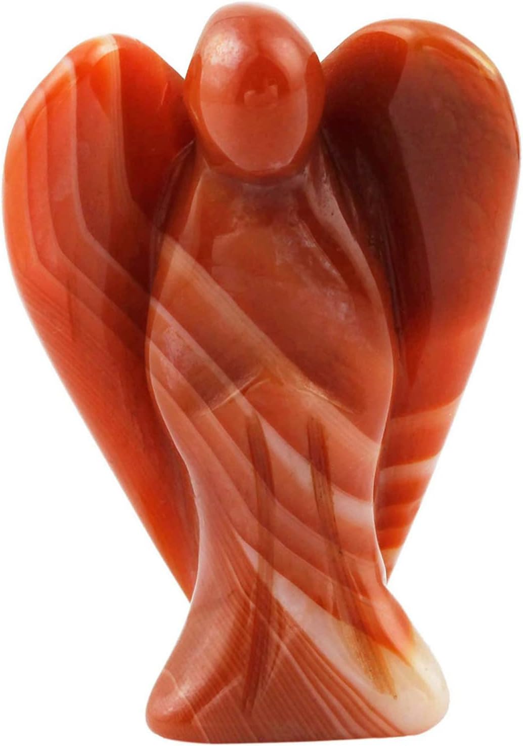 Mookaitedecor Bundle - 2 Items Carnelian Angel Figurines Amethyst Crystal Money Tree with Chakra Stones Resin Base