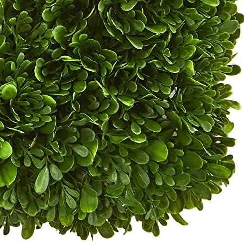 Nearly Natural 17 Inch Tea Leaf Square Wreath Green