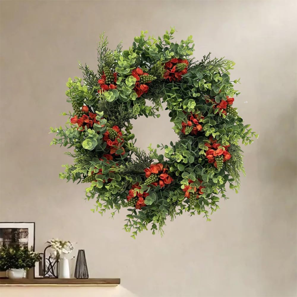 20 Inch Spring Summer Wreath for Front Door Decor