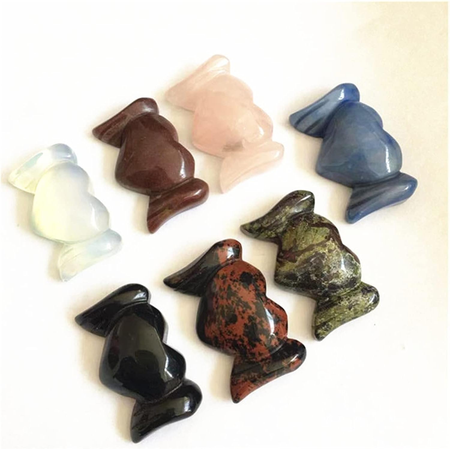 FIDEMM Natural Rose Crystal Heart with Wings Shape Stone Healing Decor