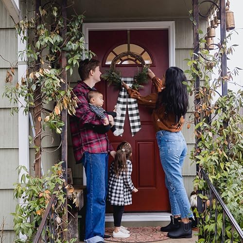 RunNico 2 Pack Plaid Door Wreath Sash