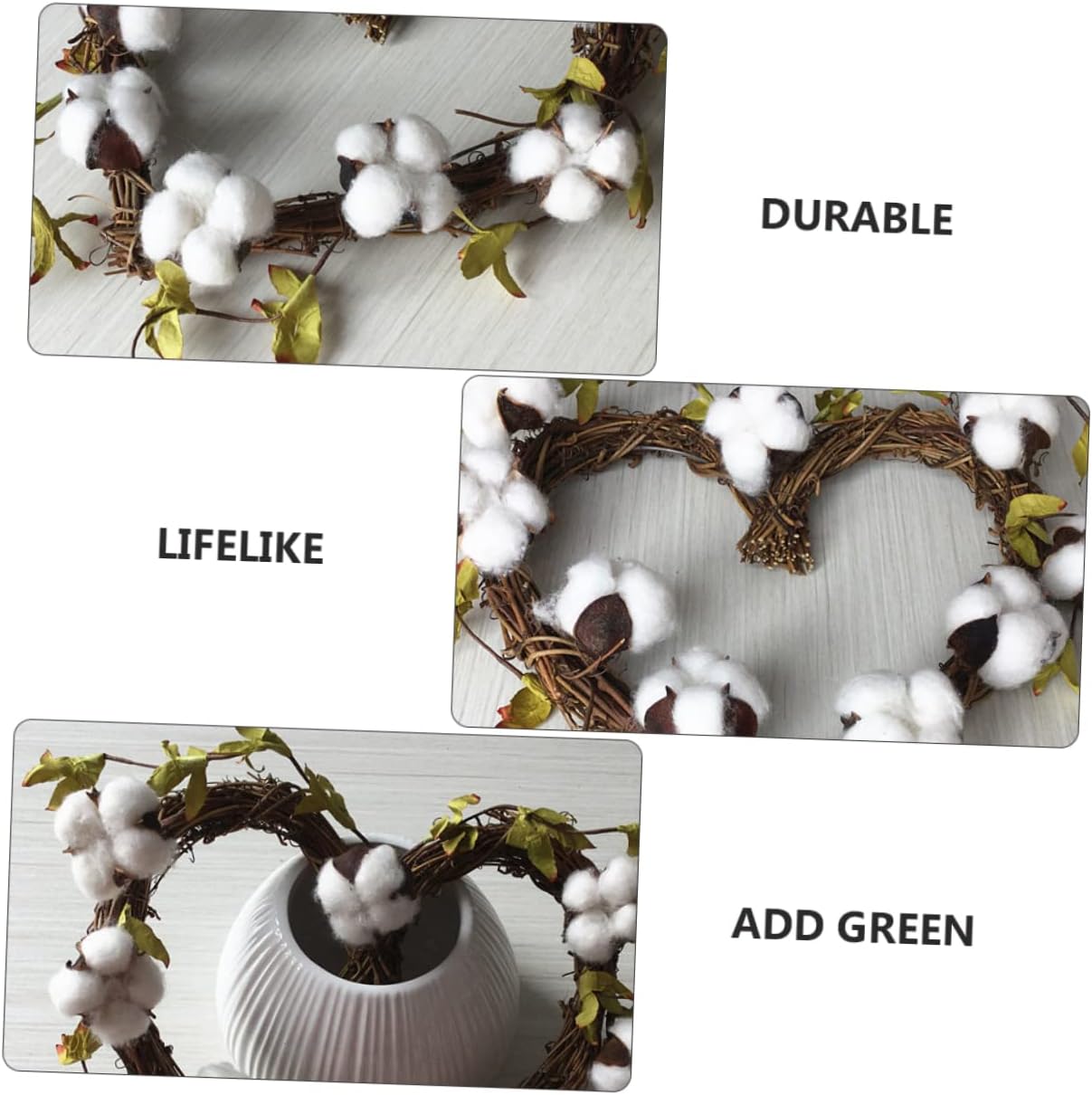 PRETYZOOM Heart-Shaped Cotton Garland for Home Decor