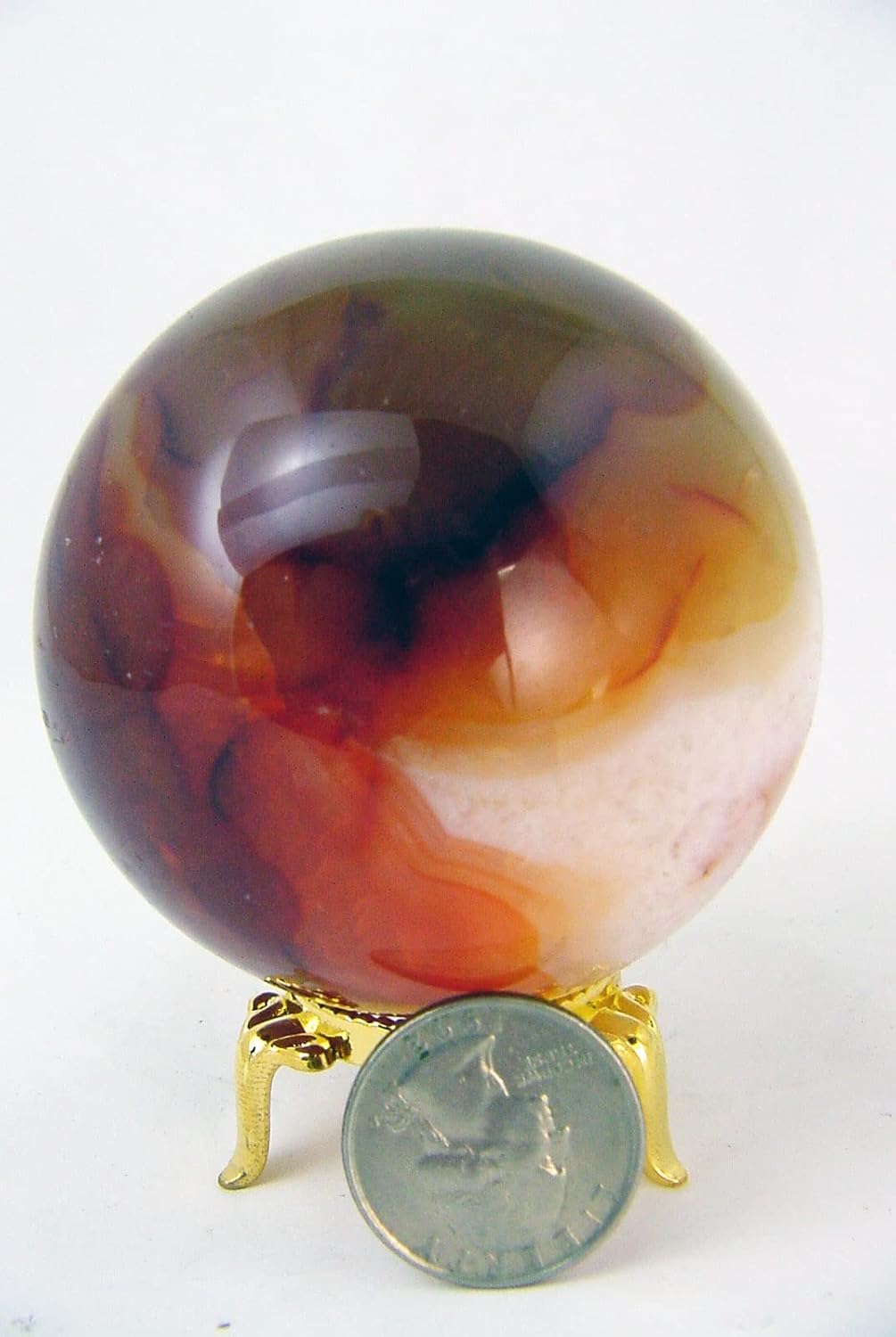Carnelian Agate Sphere 67mm with Stand for Healing 1