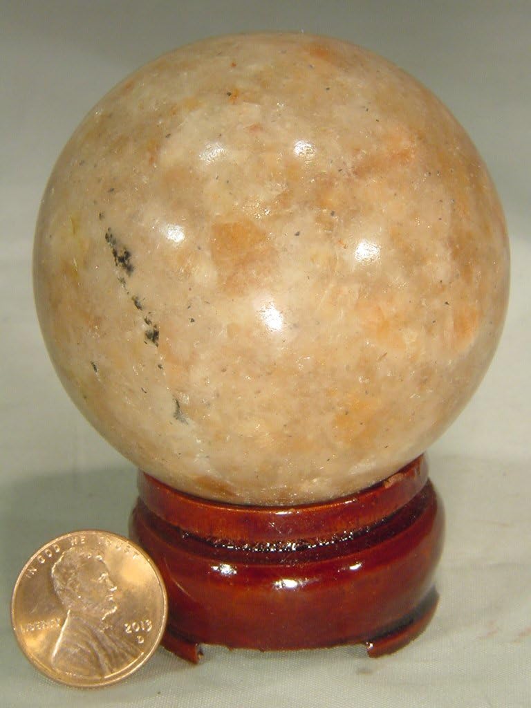 Natural Indian Sunstone 22 Inch Sphere with Stand