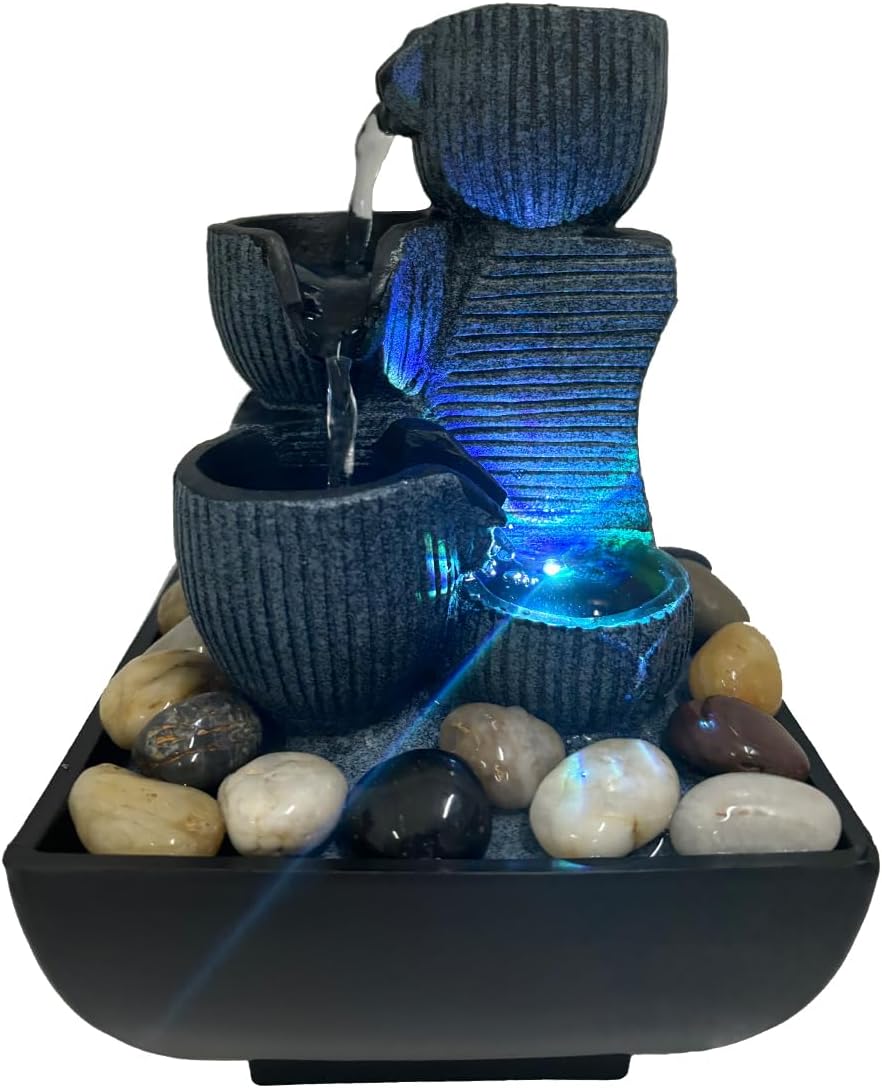 Indoor Tabletop Water Fountain with Color LED Light