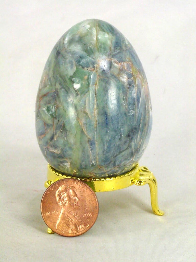 Kyanite Healing Egg with Stand Reiki Activated