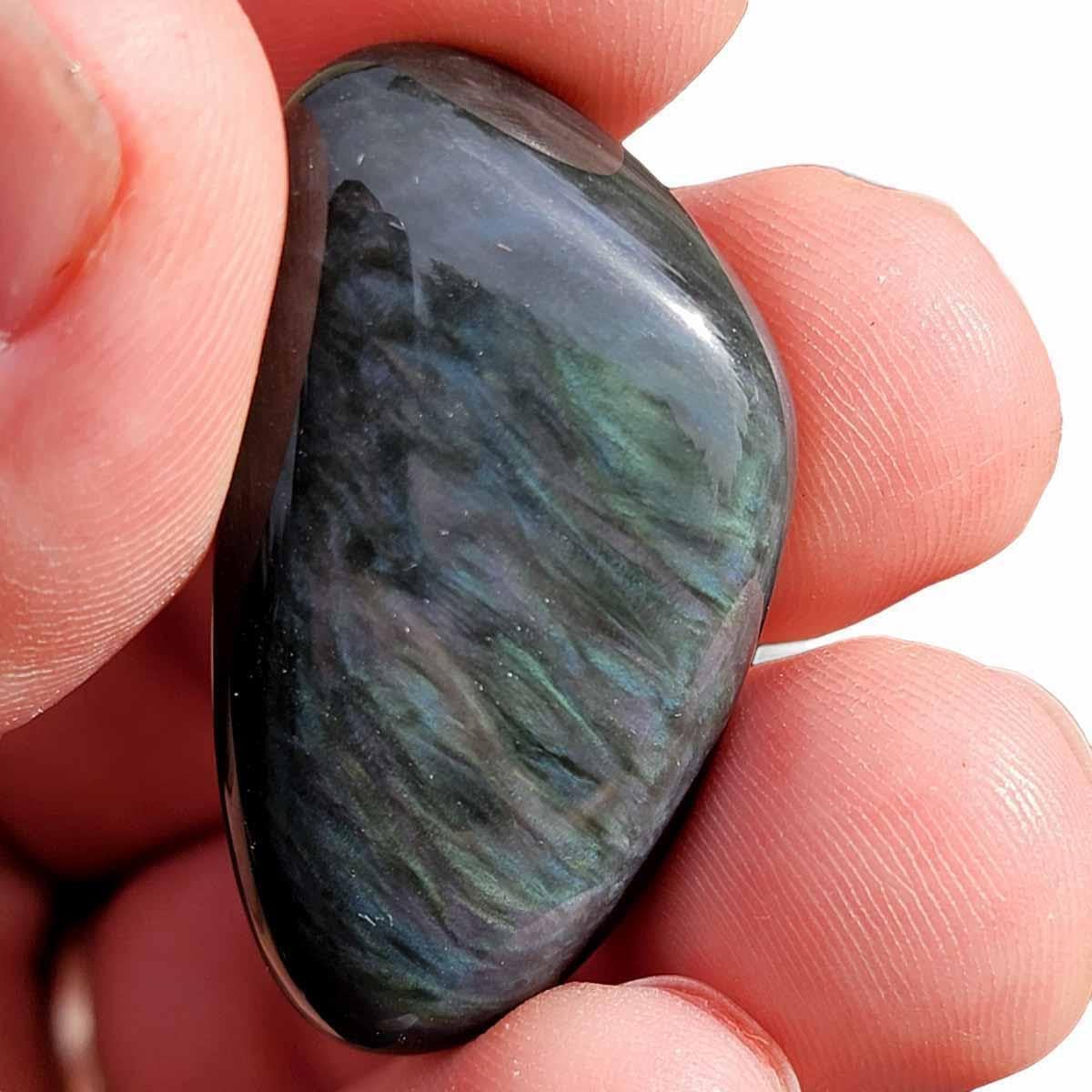 Velvet Obsidian Tumbled Stones - One Pound Premium