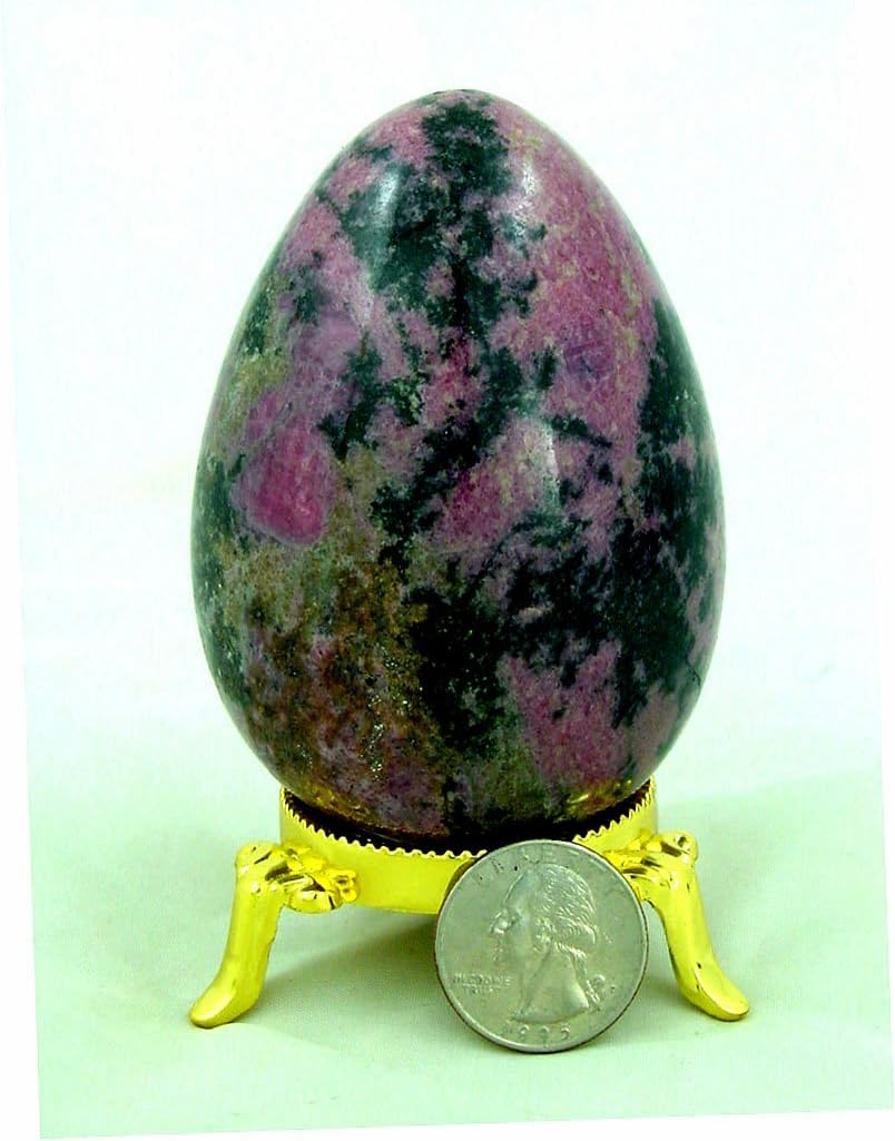 Australian Rhodonite Stone Egg with Stand