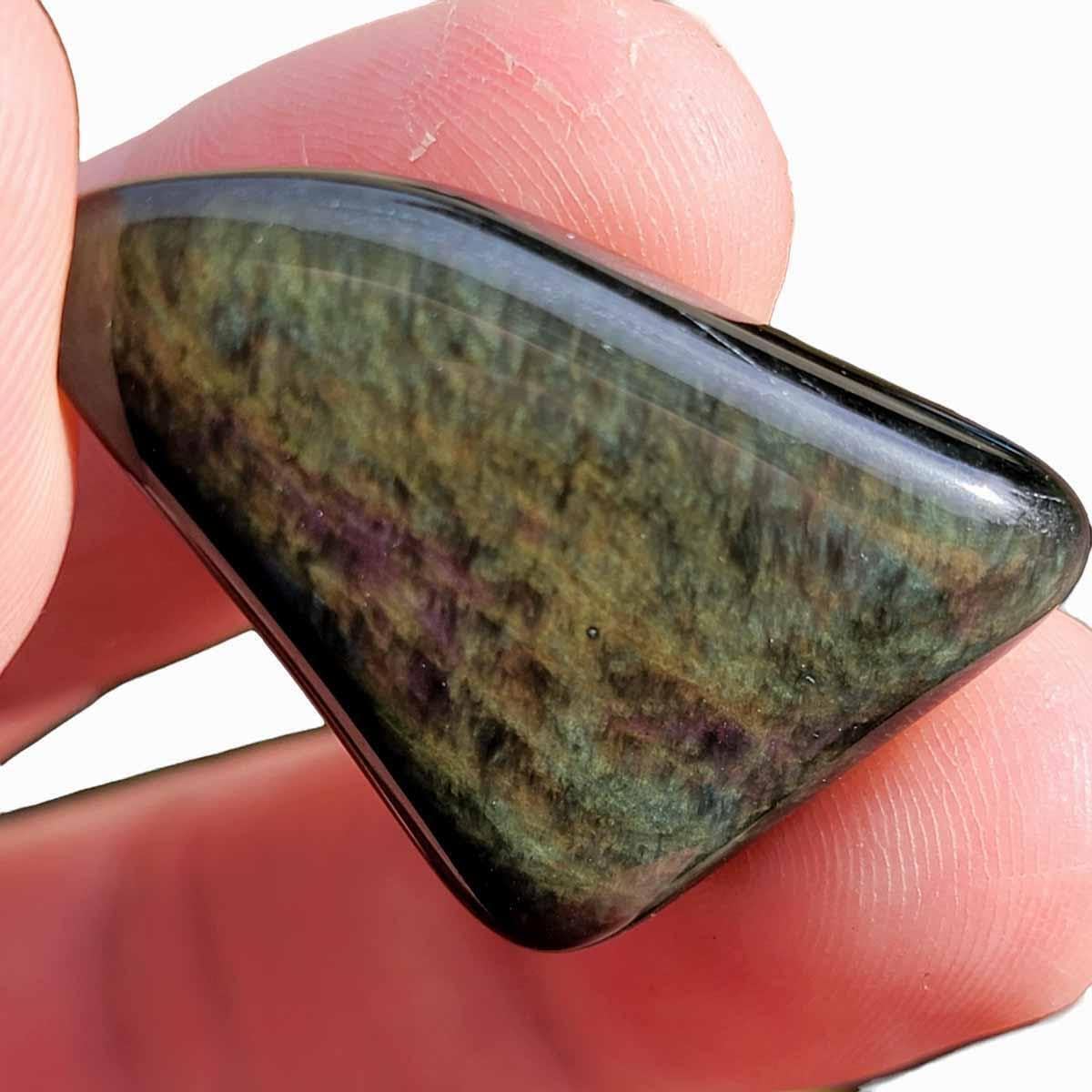 Velvet Obsidian Tumbled Stones - One Pound Premium