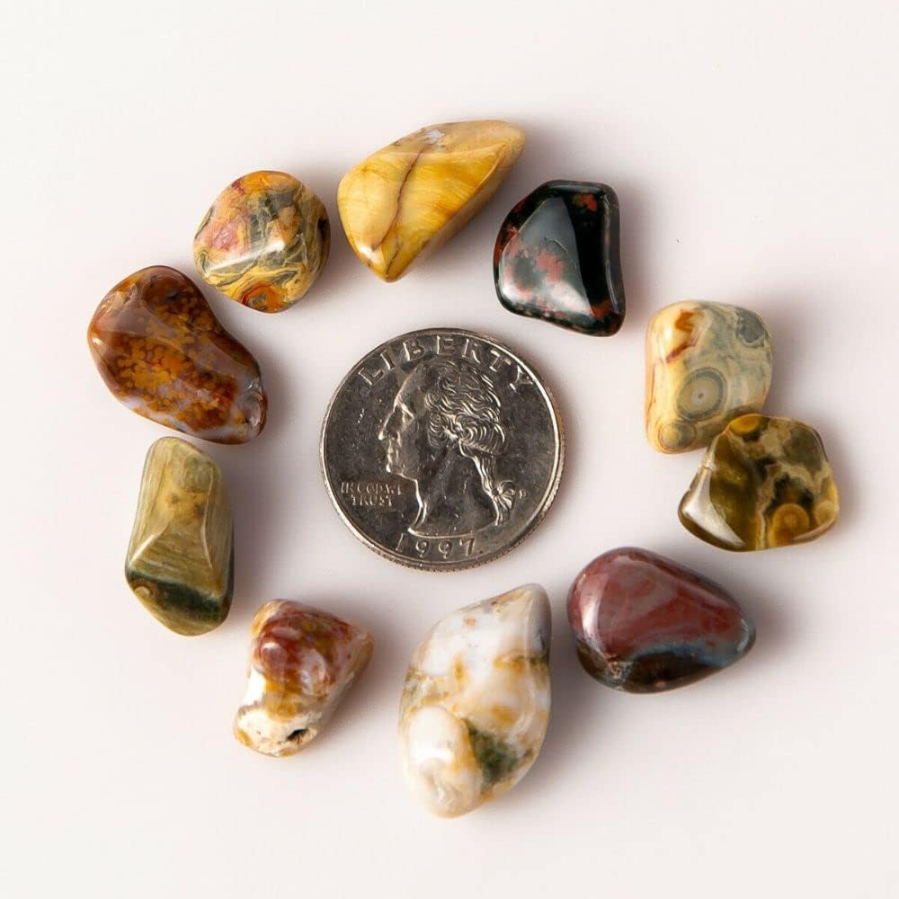 12 lb Tumbled Ocean Jasper Gemstone Crystals