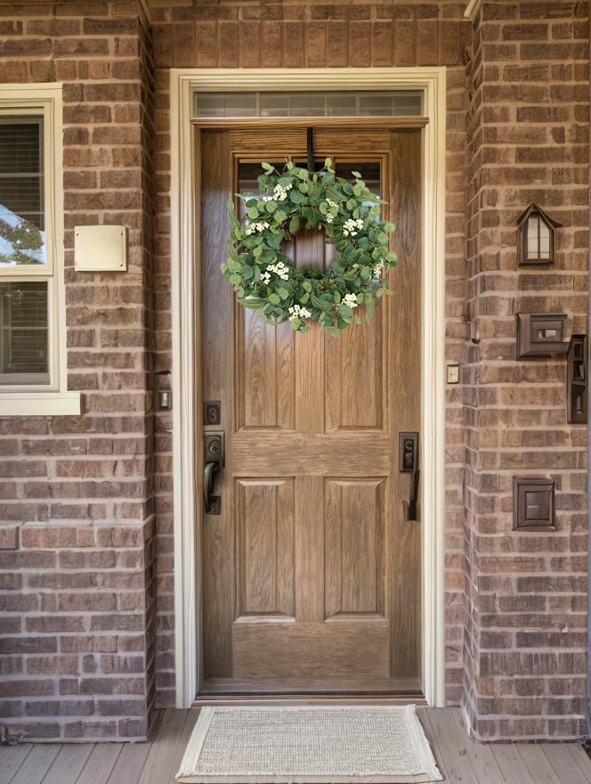 18 Inch Eucalyptus Wreath for Front Door Decor