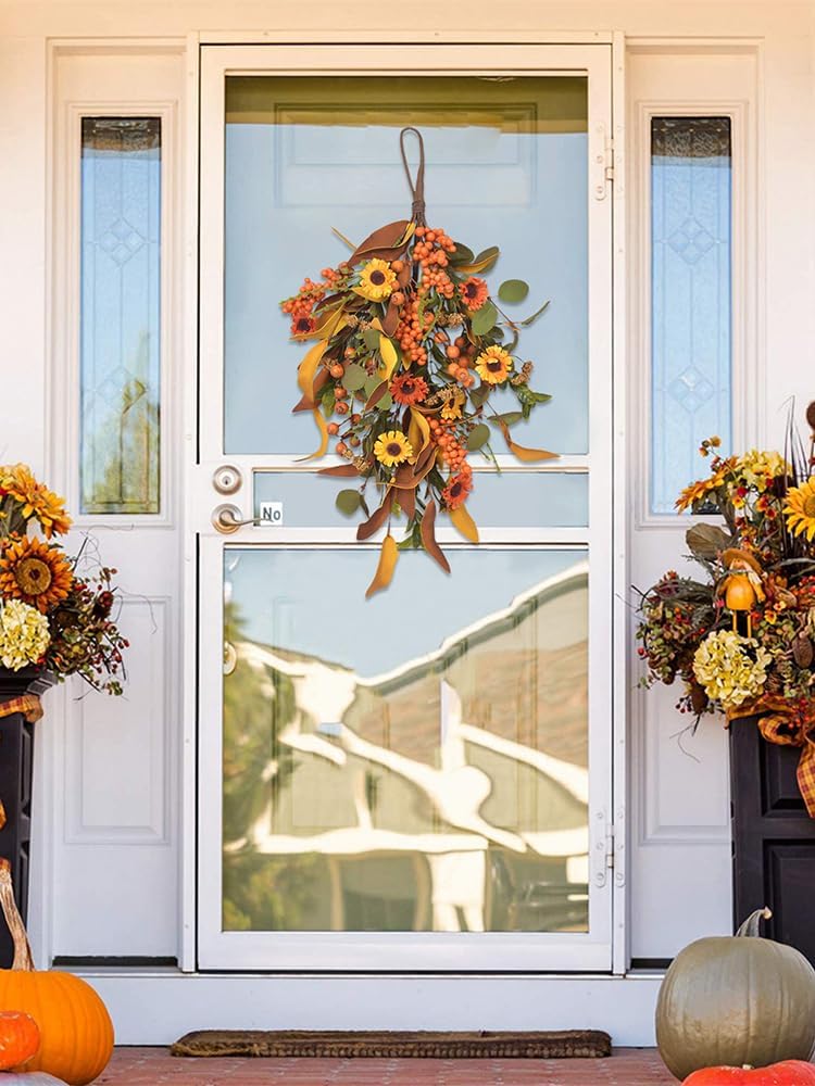 197 Inch Fall Harvest Teardrop Swag Wall Hanging