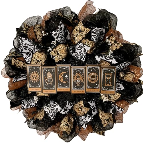 Wood Tarot Card Halloween Wreath 24 or 28 Inches