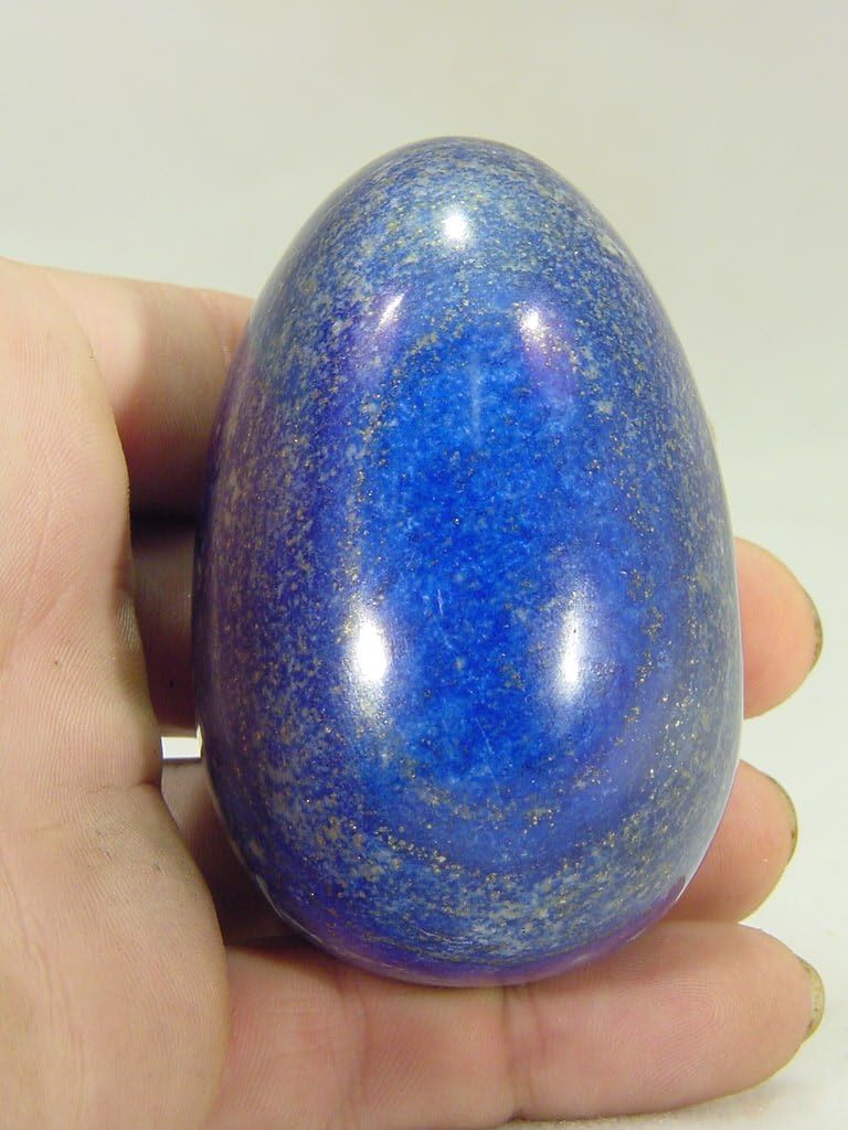 Natural Afghanistan Lapis Lazuli Egg Healing Stone with Stand