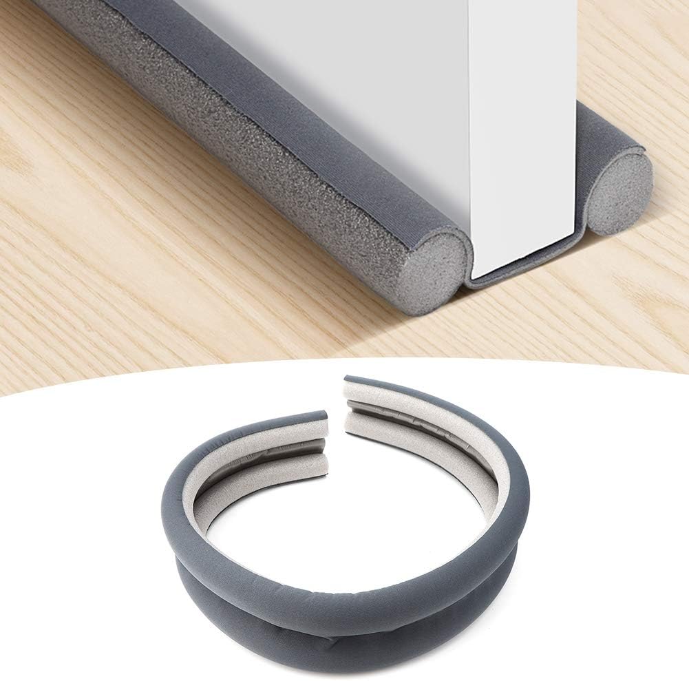 Teuopioe Adjustable Door Draft Stopper Gray