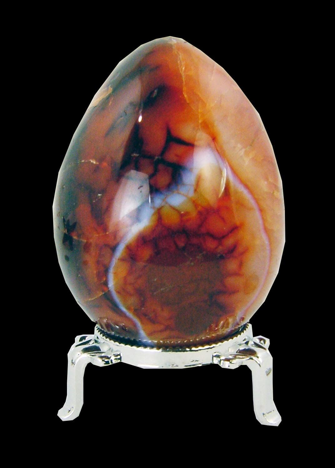 Carnelian Agate Egg Lapidary Healing Stone with Stand