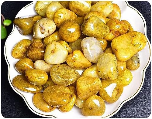 22 Pound Tumbled Yellow Jade Stones - Reiki Crystal Decor Stones for Indoor Fountain