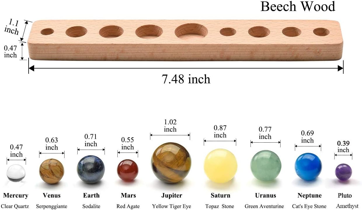 Jovivi 9 Planets Solar System Crystal Ball Decor