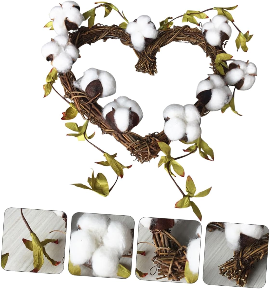 PRETYZOOM Heart-Shaped Cotton Garland for Home Decor