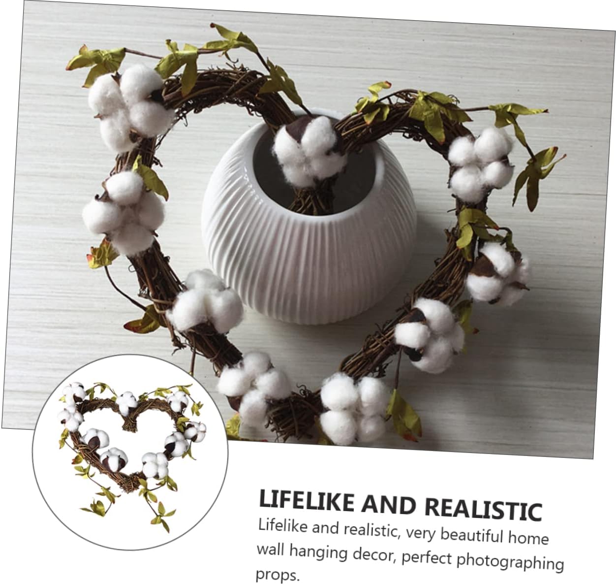 PRETYZOOM Heart-Shaped Cotton Garland for Home Decor
