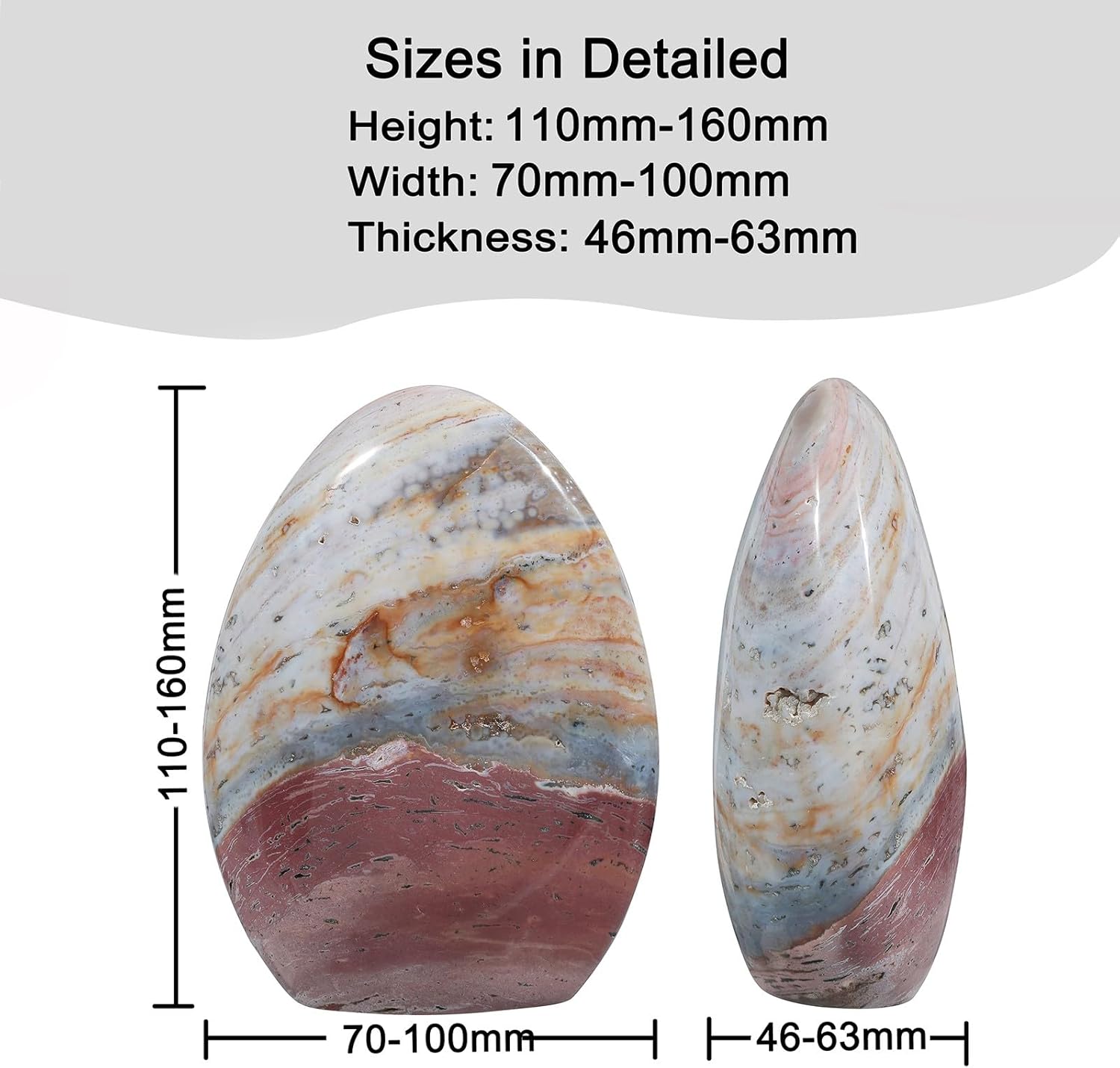 Nupuyai Natural Ocean Jasper Stone Decor