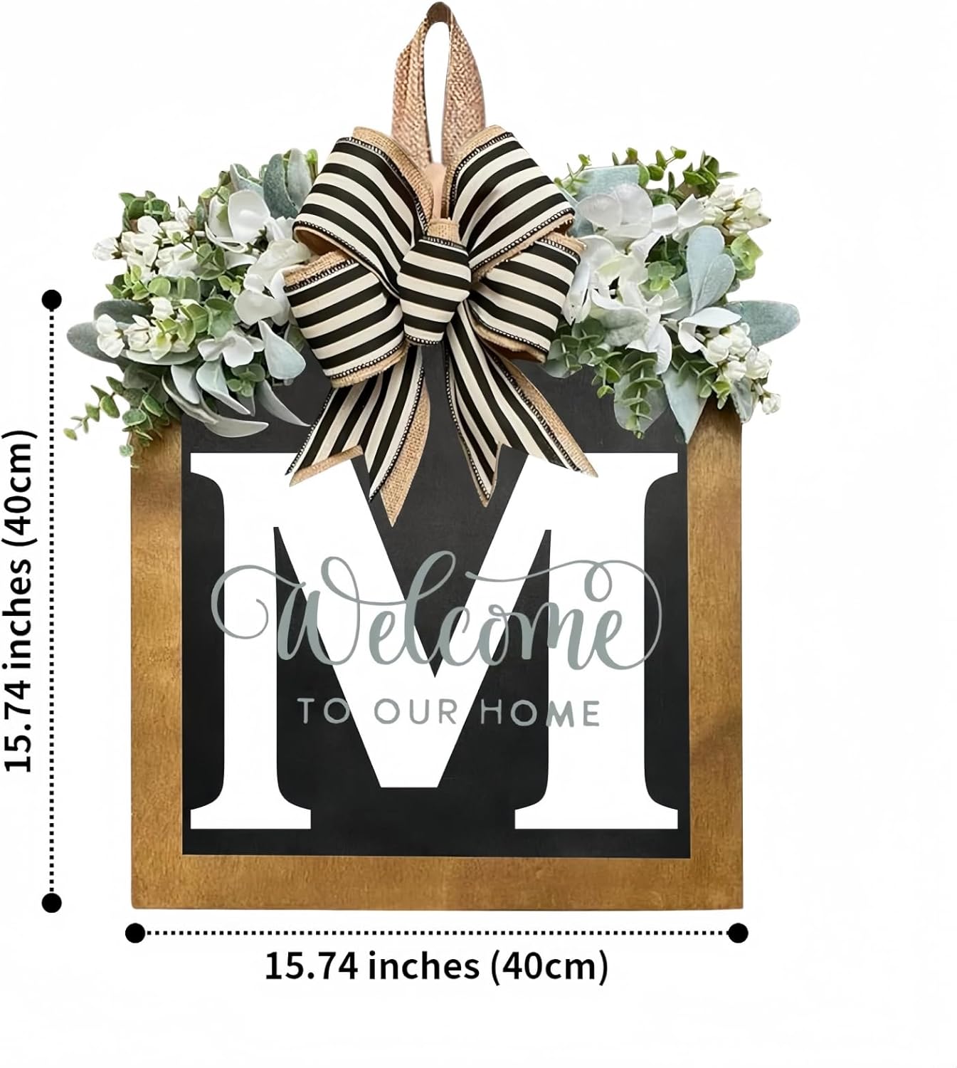 16 Personalized M Letter Wooden Welcome Sign
