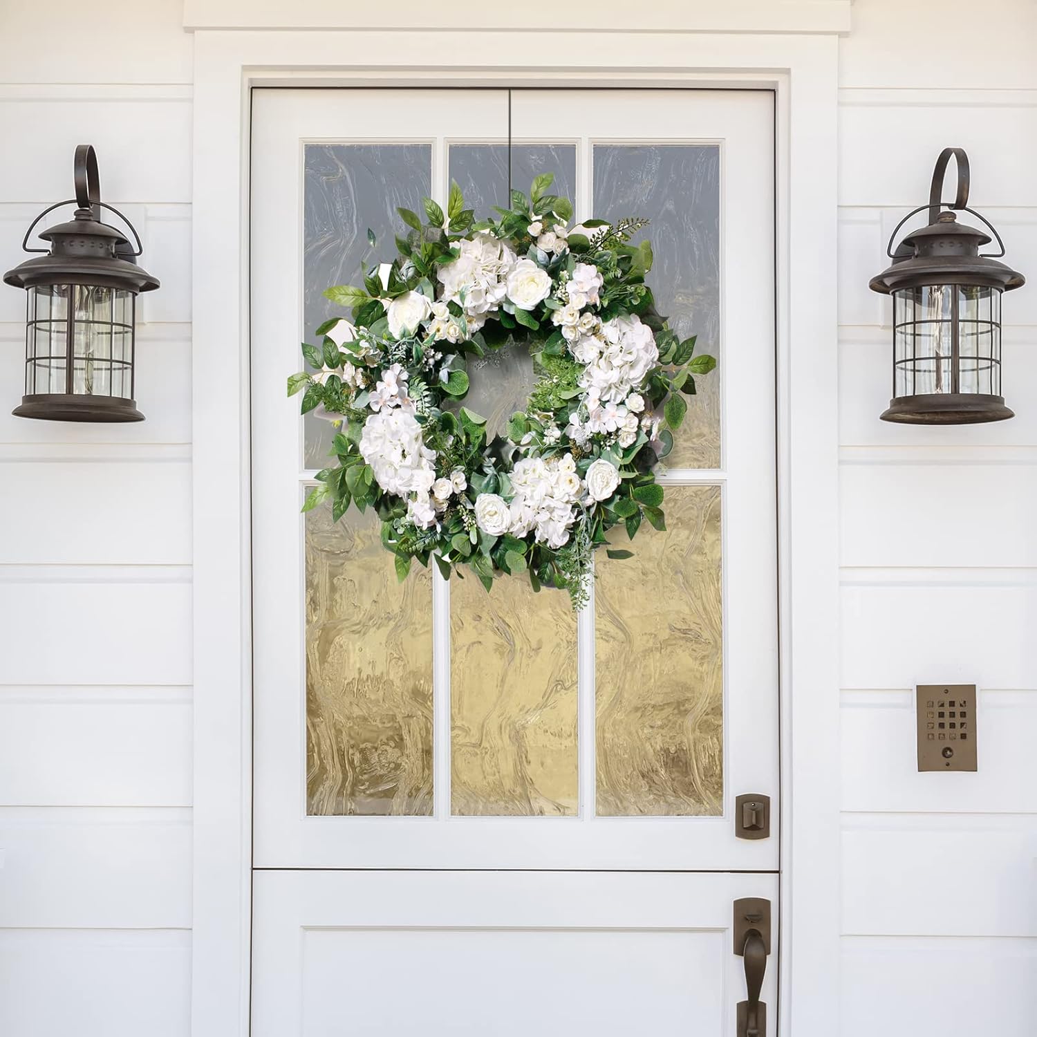 24 Inch Artificial Spring Summer Wreath for Front Door
