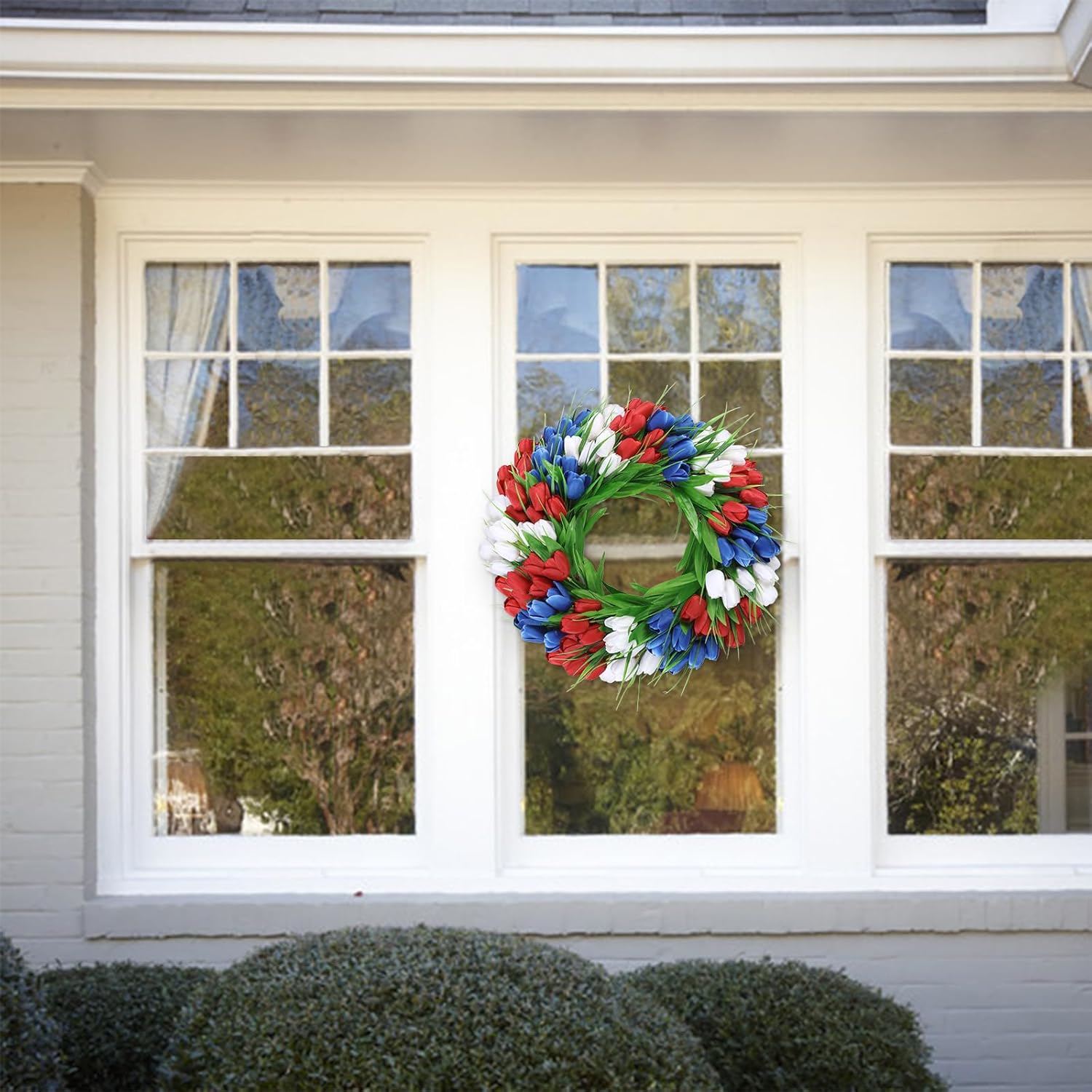 UArtlines 20 Inch Tulip Wreath for Front Door