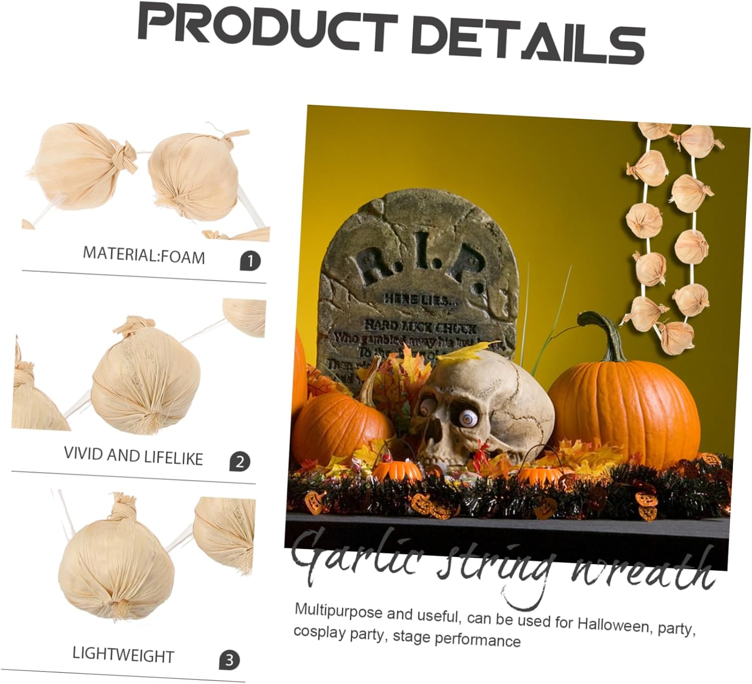 MAGICLULU Artificial Garlic String Wreath