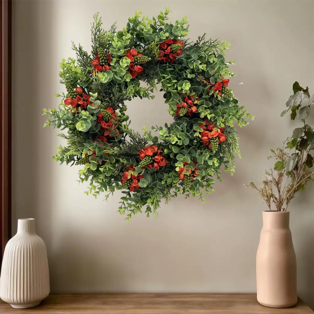 20 Inch Spring Summer Wreath for Front Door Decor