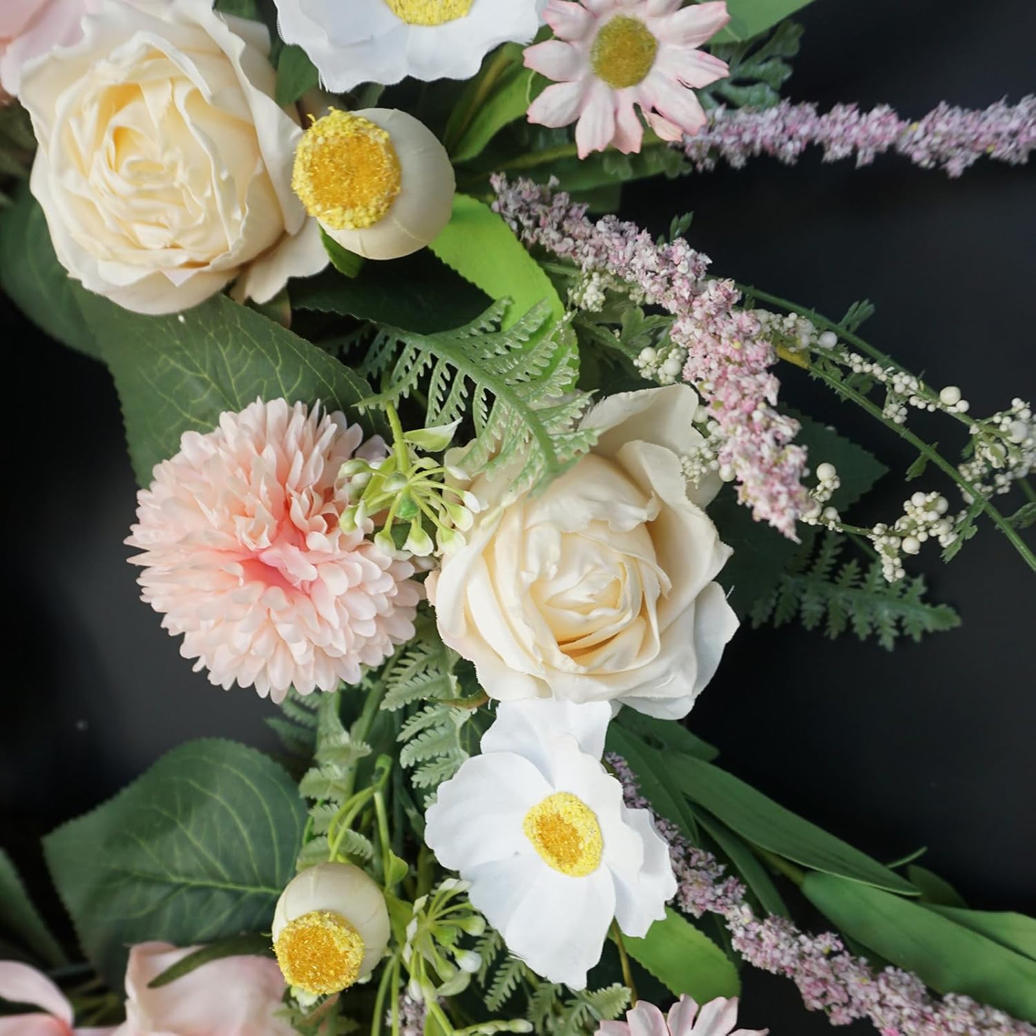 Pink Spring Summer Wreath for Front Door Decor